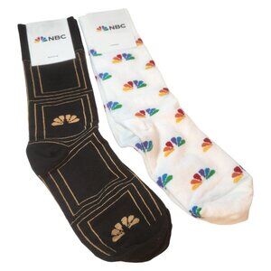 2 New in Pkg. NBC Network Logo Socks One Size Fits Most Men 7-12 Women 6-11